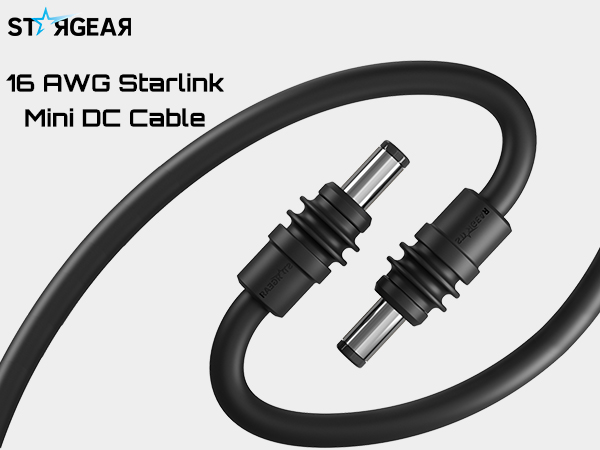 Starlink Mini Cable 16.4FT, 16AWG Replacement Starlink DC Power Cable
