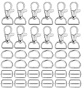 Hysagtek 60 Pcs Purse Hardware for Bag Making - Swivel Snap Hooks, D Ring, Slide Buckle, Bag Hard...
