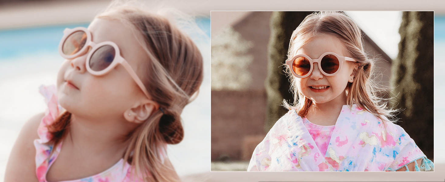 SOJOS Cute Round Polarized sunglasses for kids Girls Boys Vintage UV400 Protection Children SK5606