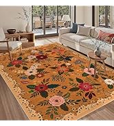 GarveeHome Non-Shedding Area Rugs 8x10 Spring Boho Floral Rug Non Slip Low Pile Stain Resistant M...