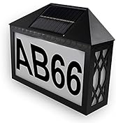 Solar House Numbers Light Address Plaque: Solar Powered LED Light Address Number Signs IP65 Water...