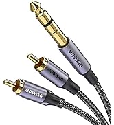 MOSWAG 1/4 to RCA Cable, Quarter inch TRS to RCA Audio Cable 6.35mm Stereo Jack to Dual RCA Inser...