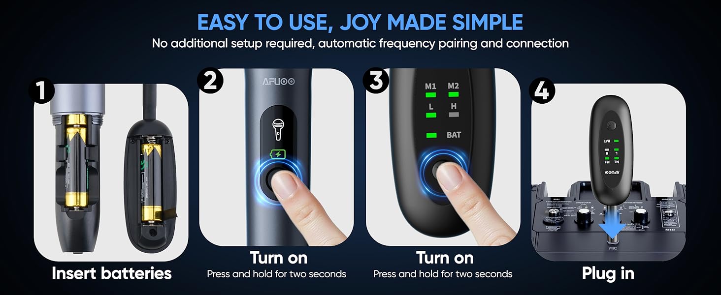 Wireless Karaoke Microphone 2 Pack for Karaoke ,Sing, Dual-Mic Receiver with AA Battery, Easy to Use