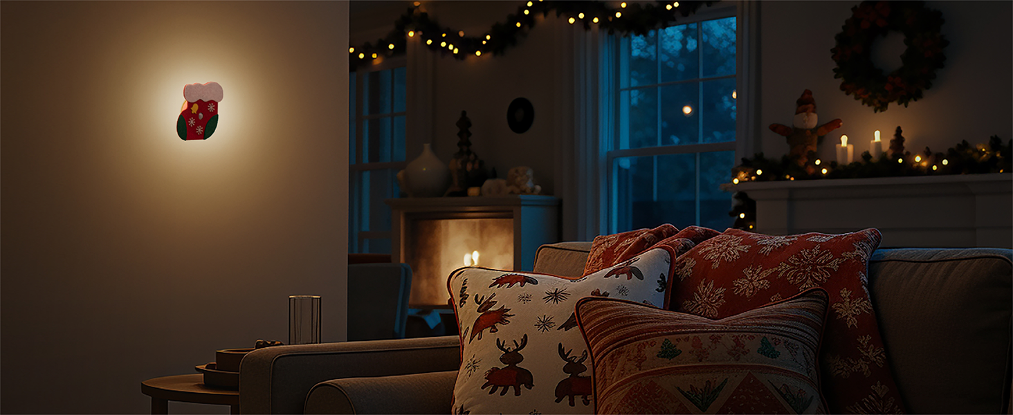 Christmas Stocking Motion Sensor Night Light,Battery-Operated Motion Sensor Night Light
