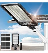 OKPRO 12000W Solar Street Lights Outdoor - 6500K Commercial Parking Lot Lights Dusk to Dawn, Wate...