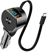 Retractable Car Charger, 75W Fast Car Phone Charger, 30W USB C Car Charger Adapter, 22W Type-C Re...