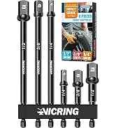 Impact Socket Adapter Set - 1/4, 3/8, 1/2 Drive Socket Adapter for Drill &amp; Impact Wrench (6 Pcs, ...