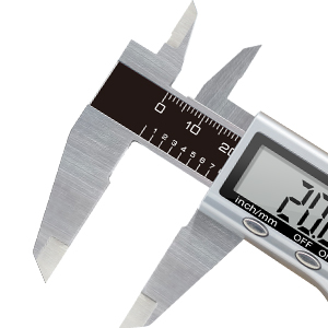 a digital caliper is shown with the digital display.