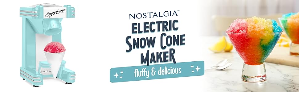 nostalgia electric snow cone maker fluffy and delicious