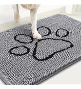 Smiry Dog Door Mat for Muddy Paws, Absorbent Dirt Trapper Non-Slip Washable Mat, Quick Dry Chenil...