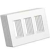 BESTTEN (5 Pack) USWP4 Matte White Series, 3-Gang Screwless Wall Plate, Decor Outlet Cover, H4.69...