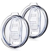 SUNRAYNEST Replacement Lids for 20 oz Tumblers, 2 Pack, Splash-Resistant Clear Covers with BPA-Fr...