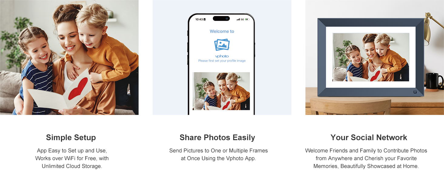 Load Photos Videos from Phone via App or Email,