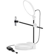 Selfie Light Kit for Desk and Laptop,55W Dimmable Full Screen Ring Light,with Rotating Storage Bo...