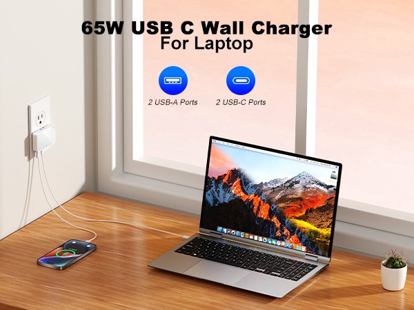 65W USB C Wall Charger For Laptop
