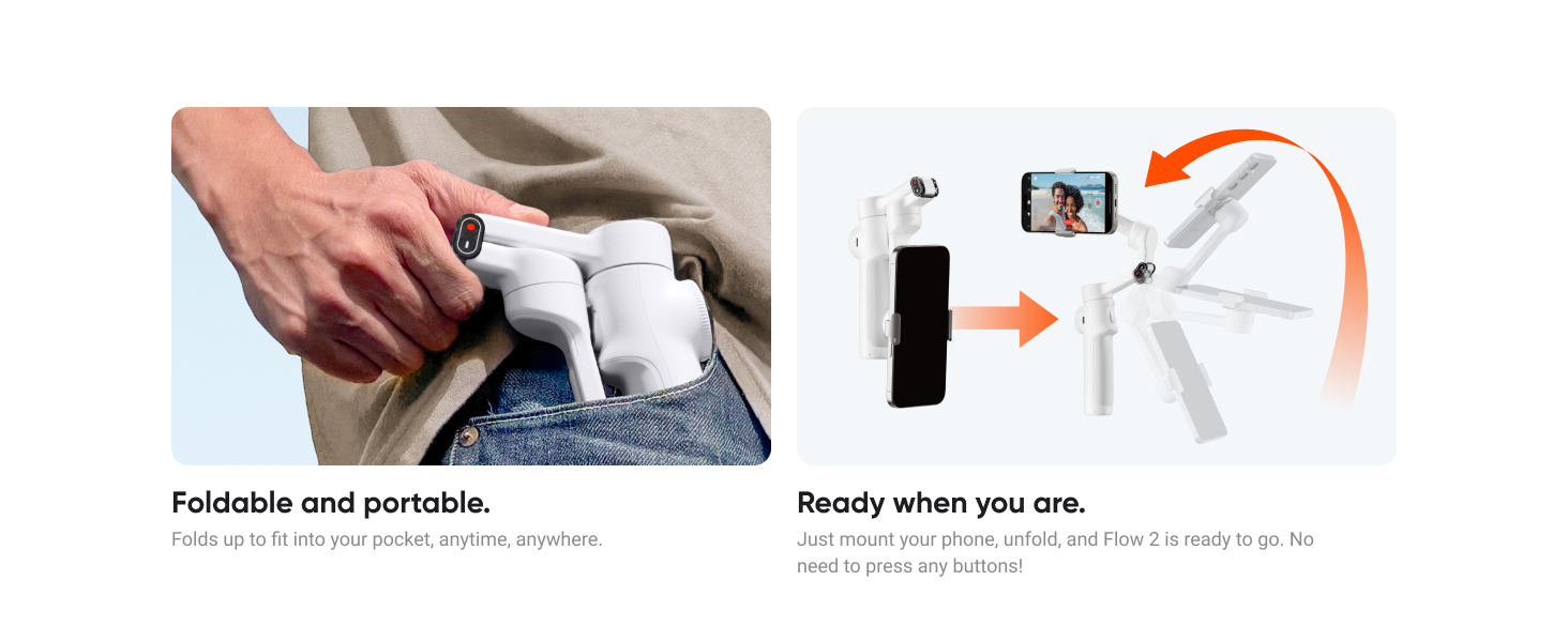 Intsa360 Flow 2 White Gimbal Stabilizer for Smartphone