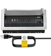 Kungfuking Conference Table Power Hub, Outlet Multimedia Connectivity Box with 1 HDMI + 1 RJ45 + ...