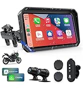 WonVon 6.25 Inch Motorcycle Carplay GPS Navigation System with Apple Carplay and Android Auto Por...