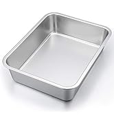 P&amp;P CHEF Lasagna Pan, Rectangular Cake Pan Roaster Pasta Baking Cookie Sheet Pan Stainless Steel ...