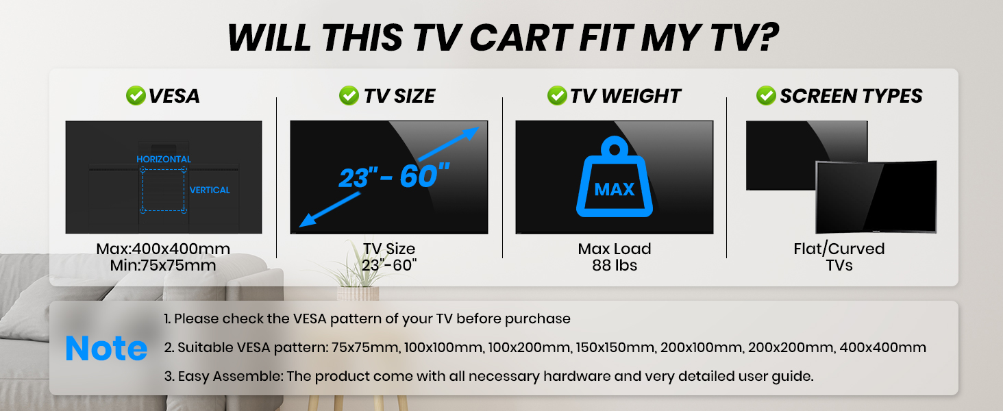 Mobile TV Cart