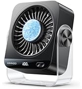 KIMMOO USB Desk Fan for Bedroom, 199 Speeds Turbo Airflow, Portable Fan with Ice Cooling, Digital...