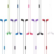 Choose your color. 10 flat-laid earbuds in a rainbow of colors over a white background