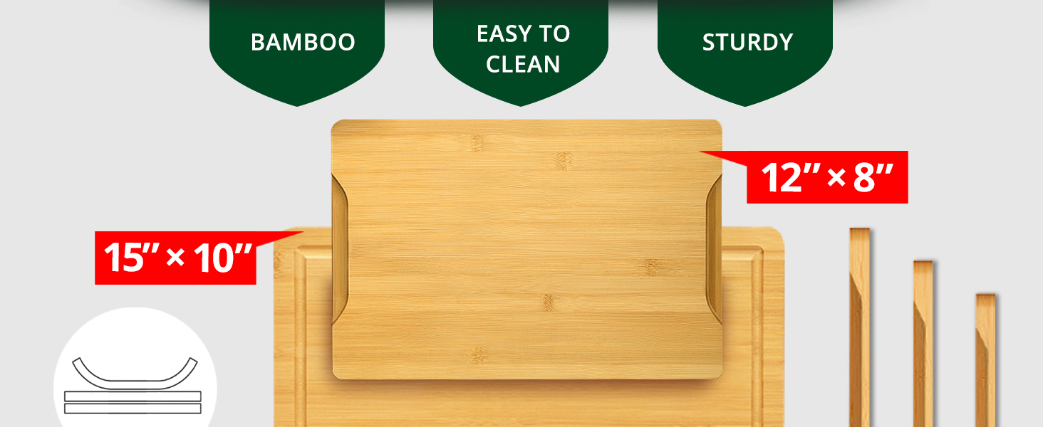 Royal Craft Wood cutting boards are made of natural bamboo material.
