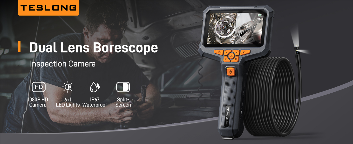 Dual Lens Inspection Camera with Light