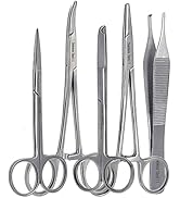 A2Z Premium Quality 5 Pieces Scissors Forceps Hemostats Needle Holders Suture Laceration Set Comp...