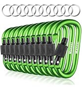 3”D-Clip Durable Locking Carabiner Keychain Clip,Keychain Clip Hook, Spring Snap Hook, Set of 10