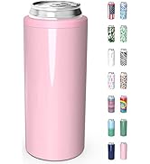 TILUCK Skinny Can Cooler for Slim Beer &amp; Hard Seltzer, Stainless Steel, Doucle-Walled Stainless S...