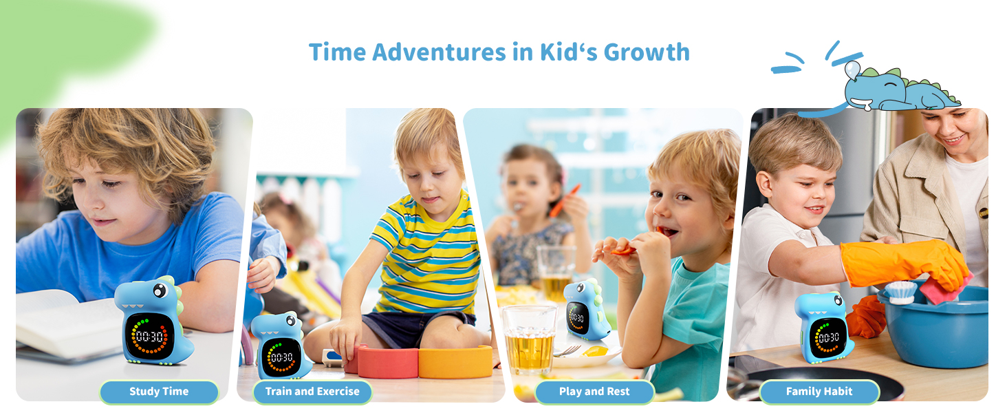 Doliwish Blue Dinosaur Visual Timer for Kid