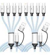 Jogrytece Upgrade 4 in 2 Multi Charging Cable, USB C Cable with 3 X Type-C/IP, Travel Holiday Ess...