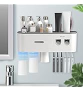 BHeadCat Toothbrush Holders Wall Mounted, Toothbrush Holder with Automatic Toothpaste Dispensers,...