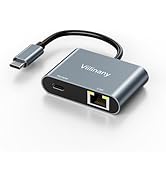 Viilinany USB C to Ethernet Adapter 2.5Gbps with Power Delivery Charging, Type C to RJ45 Gigabit ...