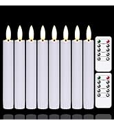 Yeelida Battery Operated Flameless Taper Candles with Two Remote Timer, 6.4