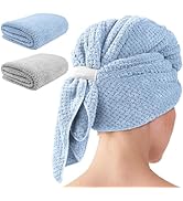 my novel things 2 Pack Extra Large Microfiber Hair Towel, Hair Towel wrap for Women, Super Absorb...