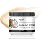 REAL Coconut Oil Moisturizing Cream – Rich Coconut Oil Crème for All Skin Types - Body Cream with...