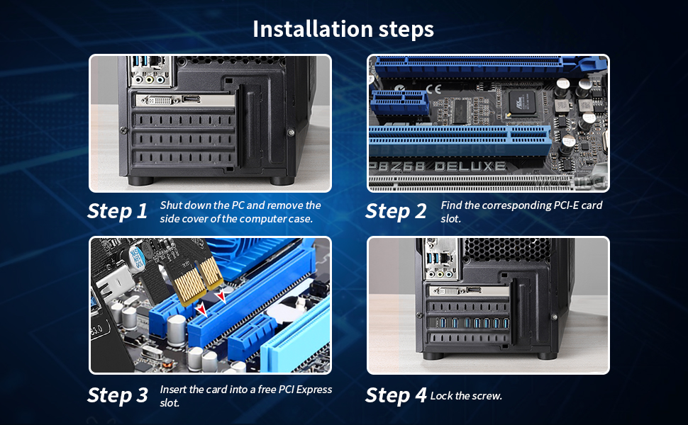 pcie card installation steps