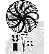 16" inch Universal Slim Fan Push Pull Electric Radiator Cooling 12V Mount Kit