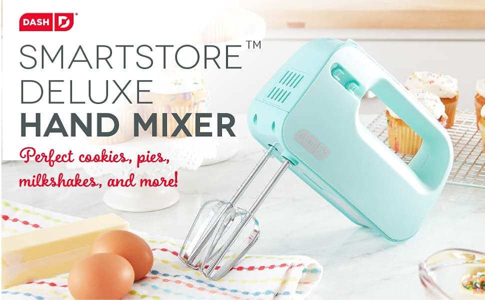 Hand Mixer, Compact, 3 Speed, Beaters, Whisk, Milkshake, 