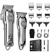 Hair Clippers for Men T-Blade Hair Beard Trimmer Kit with Charger Professional Clippers for Hair ...