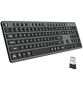B.FRIENDIT 2.4G Wireless Keyboard with Cover/Protector Skin, Ultra Slim Quiet Keyboard Computer E...