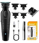 KEMEI KM-2299 Professional Hair Trimmer for Men Cordless Hair Clipper, Zero Gap T Blade Beard Tri...