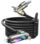 LISEN USB C to Lightning Cable, 240W 4 in 1 Charging Cable 10FT, Chubby USB A/C to C/Lightning wi...