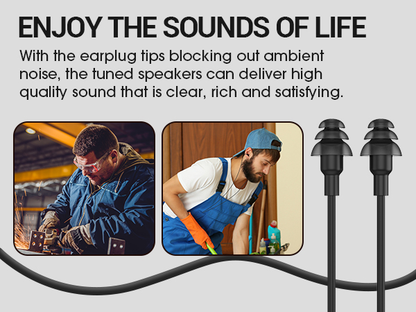 work headphones earbuds ear plugs