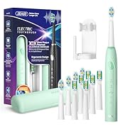 SEAGO Electric Toothbrush with 10 Brush Heads,Travel Toothbrush with Travel Case and Toothbrush H...
