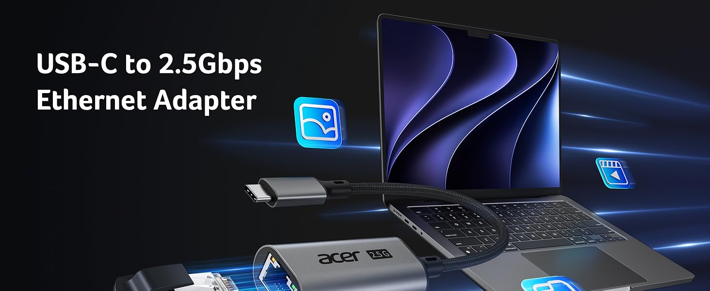 acer 2.5Gbps USB C to Ethernet Adapter