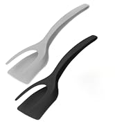 Egg Flipper Spatula 2 in 1 Grip and Flip Spatula Tongs Egg Spatula Flipper Made of High temperatu...