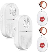 ChunHee Wireless Caregiver Pager Call Button Nurse Alert System Call Bell for Home/Elderly/Patien...